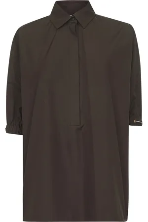 Max Mara Bluser & Skjorter, Dame, Brun, S, Bomuld, Brun Bomuldsskjorte med Unikt Design