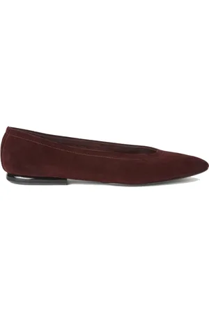 Loro Piana Sko, Dame, Brun, 40 EU, Suede, Suede Ballerina Flats Almond Toe