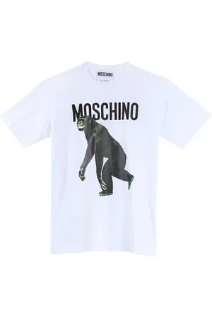 Moschino Top, Herre, Hvid, S, Bomuld, Hvid Orango Grafisk Bomuld T-shirt