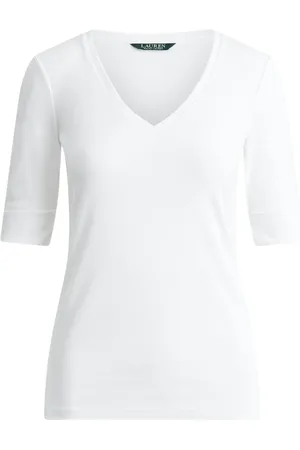 Ralph Lauren Top, Dame, Hvid, M, V Judy Albueærme Strik