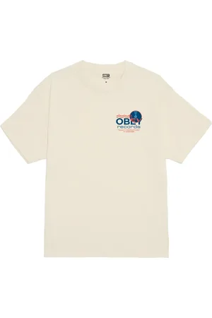 Obey Top, Herre, , S, Bomuld, Sound Waves Tee med Bagtryk