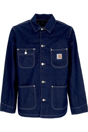 Carhartt Jakke, Herre, Blå, XL, Denim, Denimjakke Blå Vasket Herre