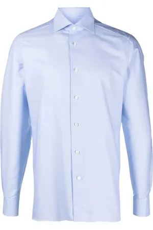 Ermenegildo Zegna Skjorte, Herre, Blå, 3XL, Bomuld, Bomuldsskjorte Made in Italy