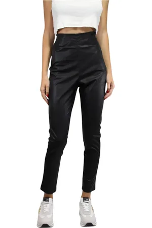 Twin-Set Bukser, Dame, Sort, M, Viskose Leggings med Spalmato Effekt