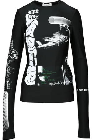Sportmax Top, Dame, Sort, M, Lycra Langærmet T-shirt