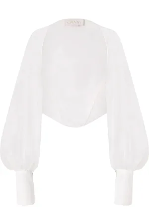 GENNY Jakke, Dame, Hvid, XS, Uld, Hvid Organza Skulderdækning