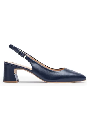 Unisa Sko, Dame, Blå, 40 EU, Læder, Blå Slingback Sandaler med Firkantet Tå