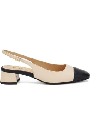 Frau Sko, Dame, , 40 EU, Læder, To-farvet Slingback Sort Vanilje