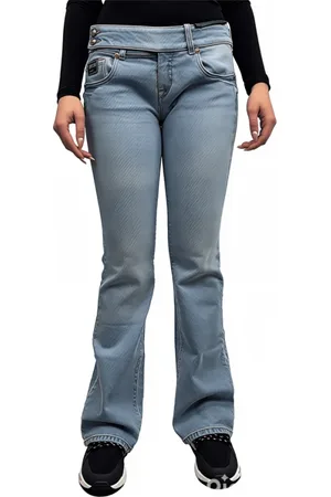VERSACE Jeans, Dame, Blå, W30, Bomuld, Damer Jeans med Baglogo Lynlås