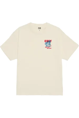 Obey Top, Herre, , XL, Bomuld, Kunstnerisk Tee med Side- og Rygtryk
