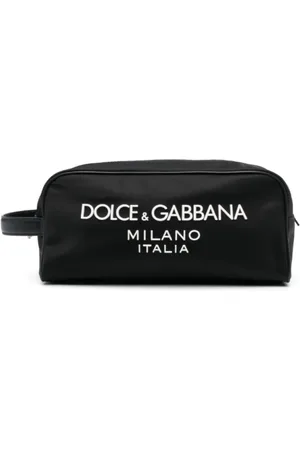 Dolce & Gabbana Taske, Herre, Sort, ONE SIZE, Nylon, Sort Nylon Hvid Logo Toilettaske
