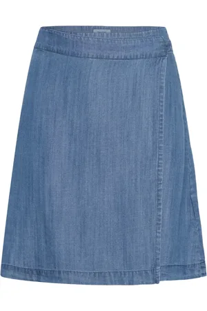 Part Two Nederdel, Dame, Blå, XS, Denim, Denim Nederdel med Bindebælte
