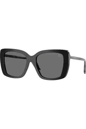 Burberry Tilbehør, Dame, Sort, 54 MM, Uld, Stilfulde solbriller i blå nuance