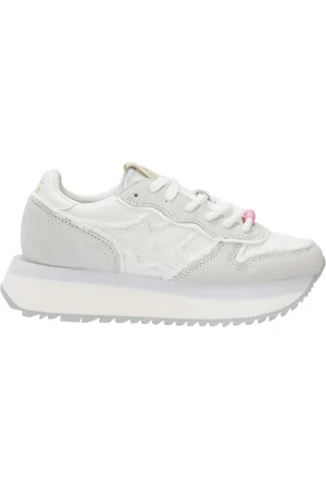 sun68 Sko, Dame, Hvid, 38 EU, Læder, Big Stargirl Canvas Sneakers i hvid
