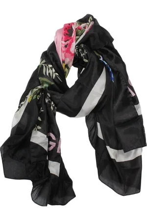 Blugirl Tilbehør, Dame, Sort, ONE SIZE, Silketørklæde med frontlogo print