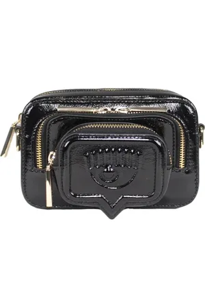Chiara Ferragni Taske, Dame, Sort, ONE SIZE, Uld, Eco-læder skuldertaske med logo