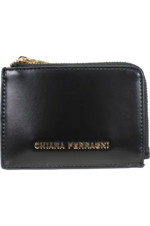 Chiara Ferragni Tilbehør, Dame, Sort, ONE SIZE, Læder, Eco-læder Kortholder med Lynlås