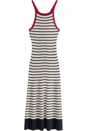 Tommy Hilfiger Kjole, Dame, Flerfarvet, S, Uld, Stribet Silkekjole
