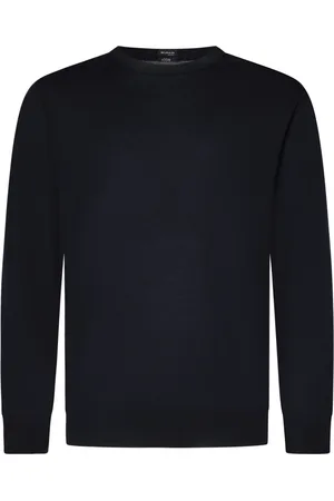 Kiton Strik, Herre, Blå, M, Bomuld, Blå Crewneck Bomuldssweater
