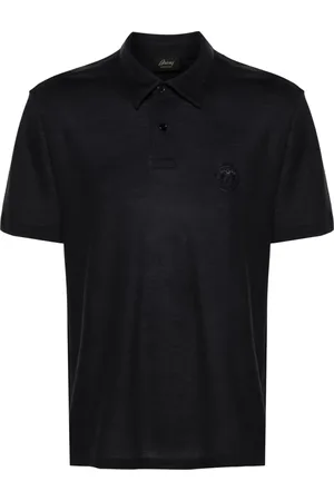 BRIONI Top, Herre, Blå, L, Uld, Uld Polo Skjorte 2 Knapper