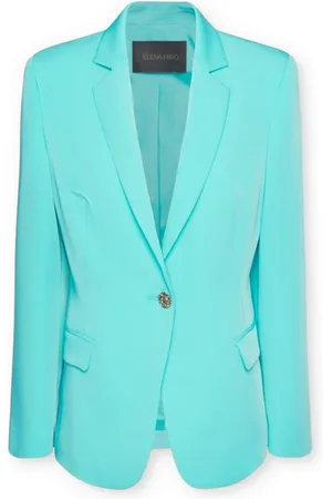 Elena Miro Jakke, Dame, Grøn, 3XL, Uld, Blazer i Stretch-Cady