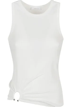 Paco rabanne Top, Dame, Hvid, S, Uld, Stilfuld Ærmeløs Tank Top