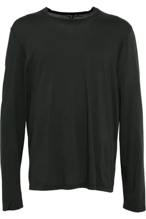 James Perse Top, Herre, Grå, S, Bomuld, Luxe Lotus Langærmet T-shirt
