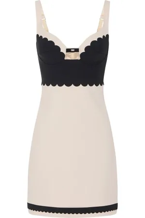 Elisabetta Franchi Kjole, Dame, Hvid, S, Elegant Kjole Samling