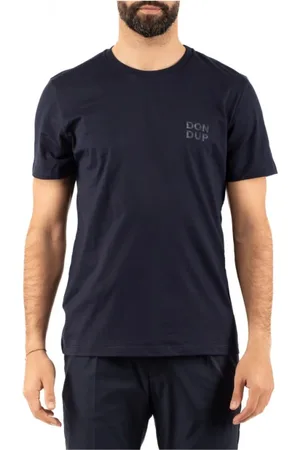 Dondup Top, Herre, Blå, L, Bomuld, Afslappet Bomuld T-Shirt