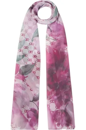 Liu Jo Tilbehør, Dame, Flerfarvet, ONE SIZE, Polyester, Blomstret mønster frynsede kant tørklæde