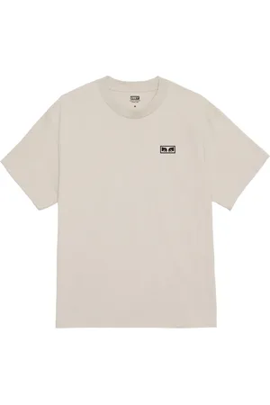 Obey Top, Herre, Grå, L, Bomuld, Øjne Tee med Side og Ryg Print