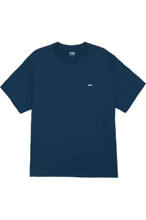 Obey Top, Herre, Blå, L, Bomuld, Ikonisk Bomulds T-shirt med Logo Print
