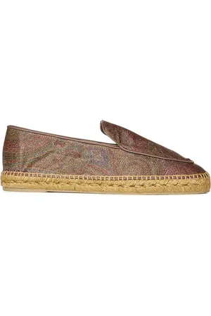 Etro Sko, Herre, Brun, 40 EU, Uld, Multifarvet Paisley Lærred Slip-On Sko