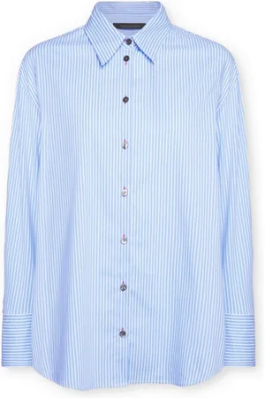 Elena Miro Bluser & Skjorter, Dame, Blå, 2XL, Stribet skjortebluse