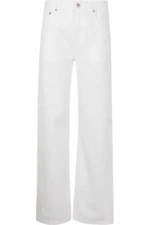 Aspesi Jeans, Dame, Hvid, W30, Hvid Klassiske Jeans med Frontknap