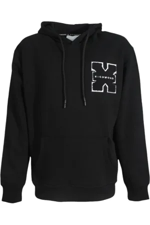 John Richmond Sweathshirts & Hoodies, Herre, Sort, 2XL, Bomuld, Hættetrøje med frontlogo