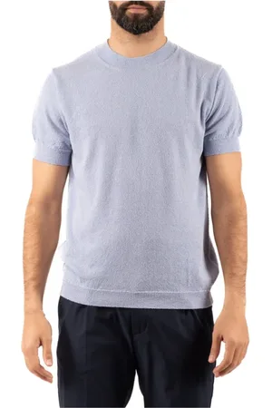 Daniele Fiesoli Top, Herre, Blå, XL, Uld, Stilfuld T-shirt til mænd
