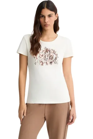 Liu Jo Top, Dame, Hvid, S, Bomuld, Dyretrykt bomuld T-shirt