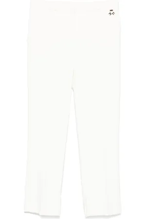 Elisabetta Franchi Bukser, Dame, , M, Hvide Crepe Slim-Fit Bukser