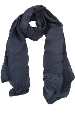 Emporio Armani Tilbehør, Dame, Blå, ONE SIZE, Polyester, Plisseret Polyester Tørklæde