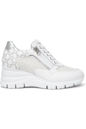 Nero Giardini Sko, Dame, Hvid, 40 EU, Læder, Hvide læderkile sneakers til kvinder