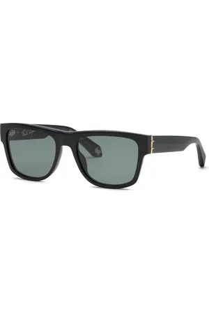 Roberto Cavalli Tilbehør, Herre, Sort, 57 MM, Rektangulære solbriller Sort blank ramme