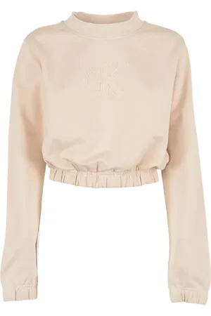 Calvin Klein Sweathshirts & Hoodies, Dame, , S, Uld, Sand Sweaters til et stilfuldt look