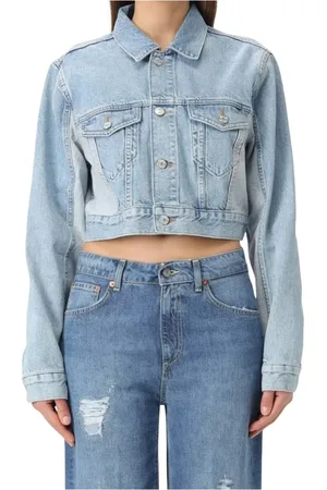 Moschino Jakke, Dame, Blå, XS, Denim, Klar Blå Denim Jakke