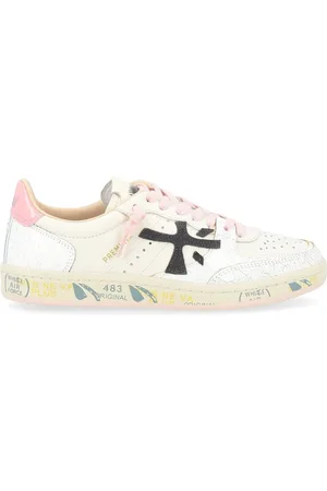 Premiata Sko, Dame, Hvid, 40 EU, Læder, Hvide og lyserøde lædersneakers