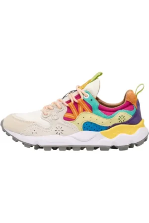 Flower Mountain Sko, Dame, Flerfarvet, 37 EU, Rosa Multifarvede Sneakers med Ruskindindsatser