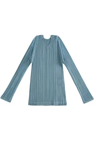 Issey Miyake Top, Dame, Blå, L, Polyester, January Shirt i månedlige farver