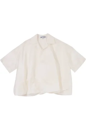SUNNEI Bluser & Skjorter, Dame, Hvid, S, Organza, Puffy Silke Polo Skjorte