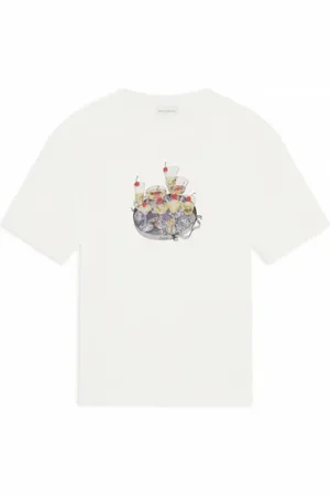 Drôle de Monsieur Top, Herre, Hvid, L, Bomuld, Bomuld T-shirt