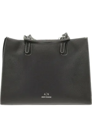 Armani Exchange Taske, Dame, Sort, ONE SIZE, Læder, Imiteret læder shopper taske med logo